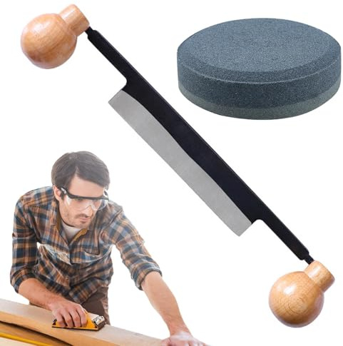 Yiohejy Strumento per la rasatura, strumento per la scortecciatura della taglierina,Raschietto per legno a doppio manico dal design Trenchant per rimuovere la corteccia - Raschietto dritto per la