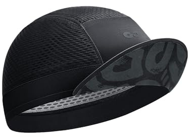 Cycling Cap Cooling Cycling Hat with Sun Visor Sun Protection Skull Cap for Men Women Under Helmet Black