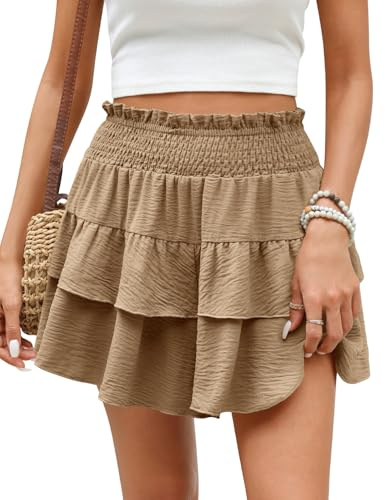 CMTOP Pantaloncini Donna Estivi Shorts Casual Elastica a Vita Alta Pantaloni Corti Pantaloncini Spiaggia Eleganti Gambe Larghe Gonna Corta Pantalone