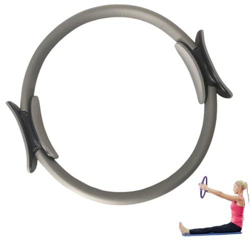 Generisch Pilates Ring Kreis Set 13-teilige Pilates Ausrüstung Zubehör für Home Workouts 9.8 Pilates Ball 12 Magic Circle Yoga Ring und Widerstand Bänder für Frauen Pilates Ringe (grau)