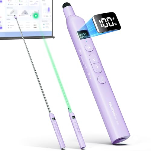 Norwii N21 Bluetooth Presentation Clicker with Telescopic Teaching Pointer