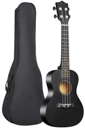 Proffs Ukulele 23 Tums Akustisk Ukulele Kit Med Väska Strängar Rem Stall Nål Capo Plektrum Stämapparat Alla I Linsträ För Nybörjare(Black)