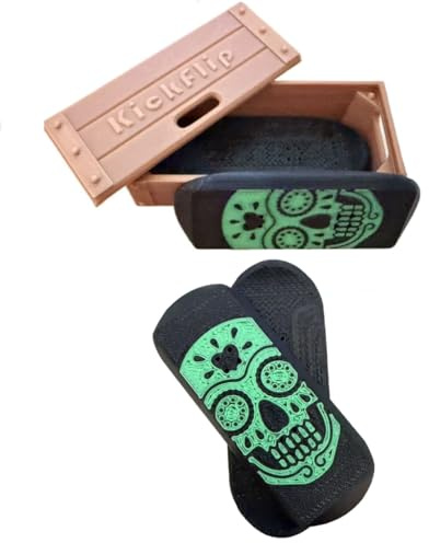 KickFlips Magnetic Mini Fingerboard Infinity Slider Fidget Toy,Skateboard Fidgets with Storage Crate,Stress-Relieving and Portable Toy for Adults