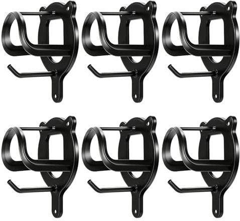 XNHIU 6 pcs Horse Bridle Rack , Metal Horse Rein Holder, Bridle Bracket , Halter Hanger Rein Hooks for Horse Barn Supplies (Black)