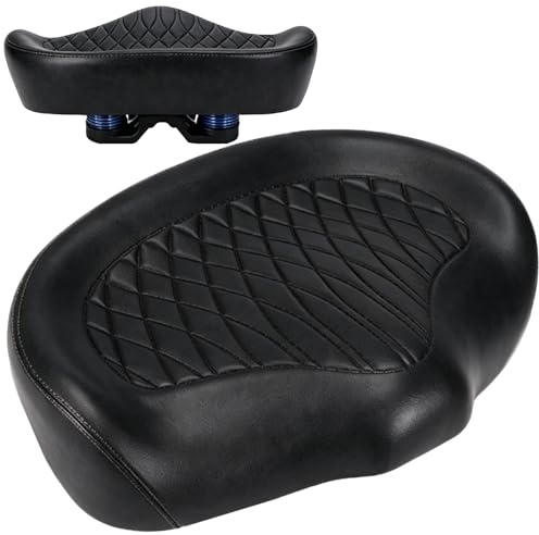 Sillín de Bicicleta, Asiento de Bicicleta Cómodo para Hombres y Mujeres Sillín Ergonómico Asiento Impermeable Y Amortiguador para Bicicletas Urbanas de Montaña Estáticas y Eléctricas (Negro)