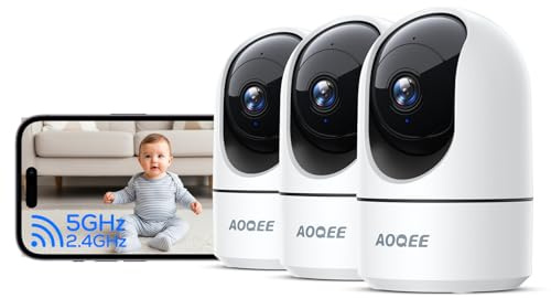 AOQEE 2K 3MP Camera Interieur 2,4G/5GHz Double Bande pour Bebe/Chat/Chien