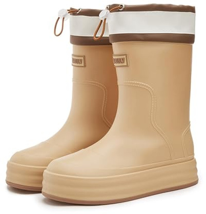 Botas de goma para mujer con parte inferior gruesa suela antideslizante acolchado suave forro interior cálido más cómodo para el clima lluvioso trabajo de cocina rendimiento óptimo y fiabilidad 2026