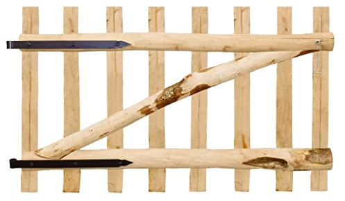 vidaXL Puerta para Valla de Jardín 100x60 cm Madera de Avellano Cancela Cerca