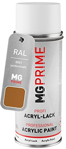 MG PRIME RAL 8001 Brun terre de Sienne/Ochre brown Bombe aérosol 400 ml mat satiné séchage rapide