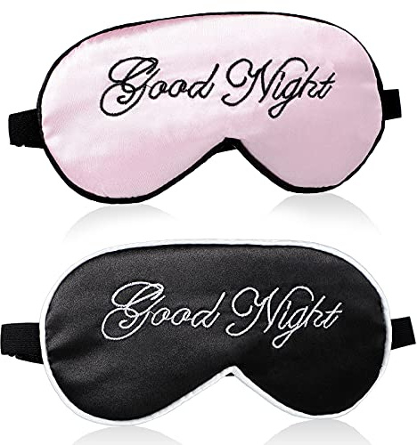 2 Pièces Masque de Yeux en Soie pour Sommeil - Couvre-Yeux en Satin pour Femmes et Hommes avec Sangle Réglable