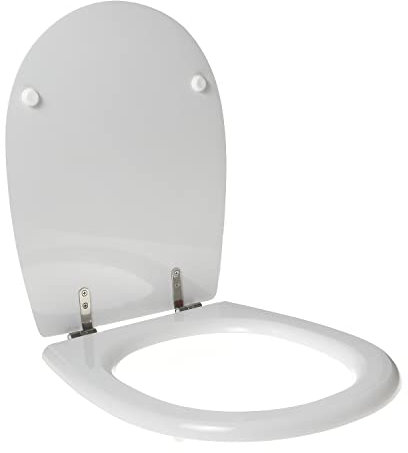 Tapa de inodoro diseñada para globo BOWL de madera de poliéster con cremallera inoxidable. Color: blanco. Cierre: suave (Soft Close)