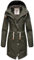 Navahoo Damen Übergangsjacke Regenmantel wasserdicht lang mit Kapuze Tropical Stormoo Oliv Gr. S