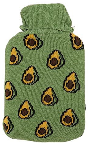 Wakects 2000 ml Wärmflasche, Avocado, Gummi, Klassisch, tragbar, leicht, waschbar, für Kinder und Erwachsene, zum Warmhalten im Winter