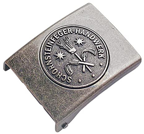 GravurManufakturBerlin Koppelschnalle Schornsteinfeger Kaminkehrer Handwerk Zunftzeichen Meister, Meisterschüler, Geselle, Lehrling, Alt-Meister Koppelschloss (Vintage)
