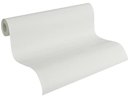 TADESSI Papier peint à peindre | Papier peint non tissé | Blanc | Structure légère | Papier peint uni | 1 rouleau | TA-01-03917