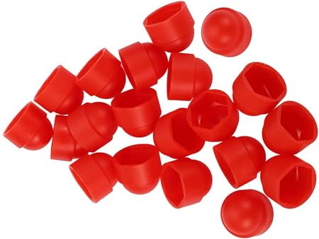 VekAuto 20pcs Wheel Lug Nut Bolt 24mm Rims Tire Nut Screws Dust Cap Cover Nut Protection Plastic Red Exterior