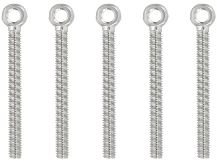 PATIKIL Bulloni Ad Occhio Con Spalla Di Sollevamento M6x65mm, 5 Pcs Bulloni Ad Occhio Con Spalla Per Sollevamento 304 Acciaio Inossidabile Filettati Per Sollevamento Sospensione, Argento