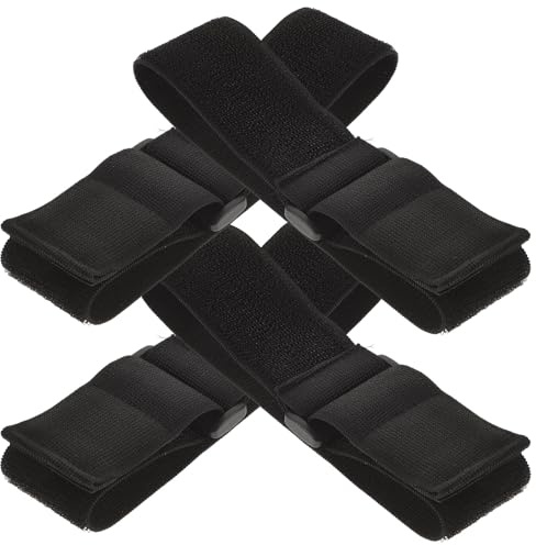 Alipis Lot de 4 Sangles de Bras Élastiques Auto-Agrippantes 50X500 MM Sangles Polyvalentes de Serrage pour Sport et Organisation de Support D’Échelle Câble Couleur Noire