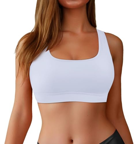Generico Reggiseno Sportivo da Bagno con Schiena Scoperta Donna, Bikini Collo Alto, Costume Nero Allenamento, Top Imbottiti #D