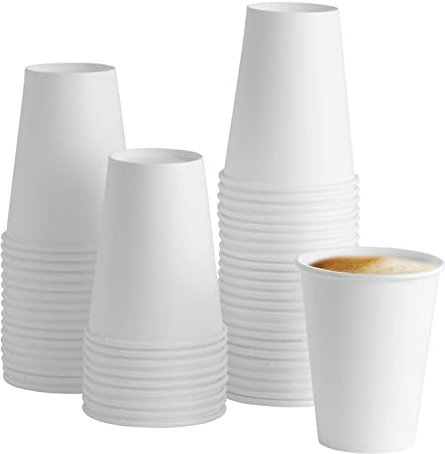 GUSTO [12 oz. - 350 ml - 100 Unidades] Vasos de Papel Blancos Desechables, Vasos para Café Caliente - Vasos Ecológicos para Bebidas Calientes - Formerly Comfy Package