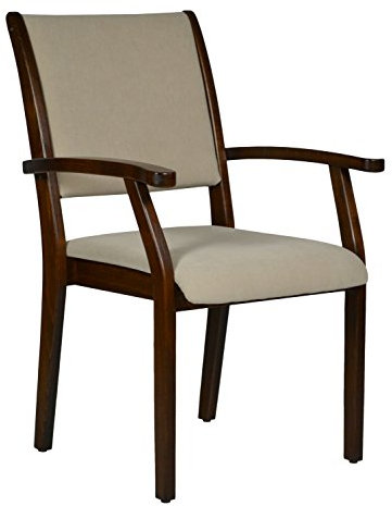 DEVITA - Seniorenstuhl Pflegestuhl Kerry - in Buche dunkel gebeizt - Verschiedene Sitzhöhen wählbar von 43 cm bis 55 cm (46 cm Sitzhöhe, Holz: Buche dunkel gebeizt - Bezug: 144 Microfaser Sand)