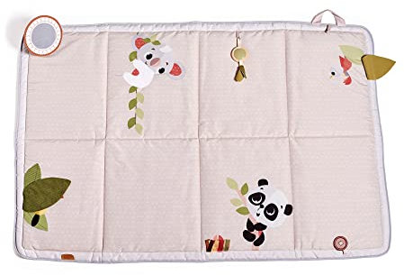 Tiny Love Super Mat, Spielmatte Baby, faltbare Spieldecke (150 x 100 cm), 0+ Monate, 6 Aktivitäten, Krabbeldecke Baby, Spiegel, Holzrassel, Knisterspielzeug, 12 Meilensteinkarten, Boho Chic