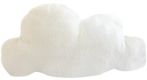 Cloud Shaped Throw Pillow - Nordic Style Back Cushion With PP Cotton, Portable Plush Cushion for Bedroom, Office, Car, Sofa Reading - White, M
