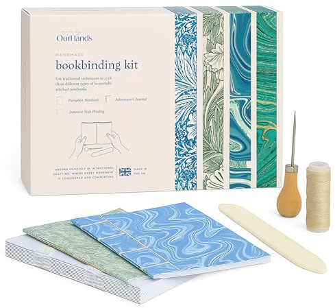 OurHands Bookbinding Kit Includes Tools, Instructions and Premium Paper to Make Three Types of Notebook