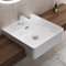 doporro Einbauwashbecken Keramik Waschbecken Handwaschbecken Eckig Waschtisch in weiß glänzend Bad 42,5x42,5x12,5 cm Brüssel702
