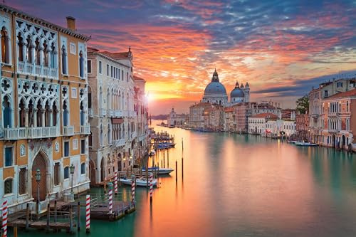 adrium Acryl-Bild 140 x 90 cm: Venedig. Bild des Canal Grande in Venedig, mit der Basilika Santa Maria della Salute im Hintergrund. (46754742)