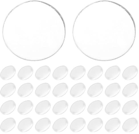 Gatuida 100piezas Cabochones De Vidrio Redondos Transparentes Para Manualidades y Decoración Accesorios De Refrigerador Piedras De Vidrio Para Proyectos De