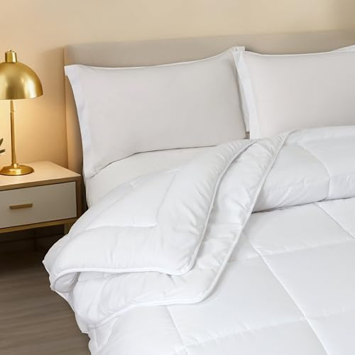 NORA HOME Piumone King Size 4 Stagioni 260x240 Adatto per Tutto l’Anno. Set 2 Piumone (125+250=375 gr/m²). Fibra 3D al Tocco di Piuma. Livello Termico da 1 fino a 4,5/5 - DUET
