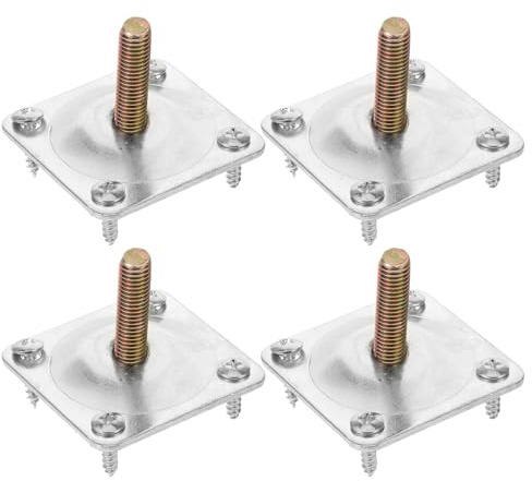 VILLFUL 4 Sets Furniture Leg Attachment Plates 48X48X2.0Mm with Hanging Bolts and Screws for Sofa and Seat Furniture Repair and Reinforcement