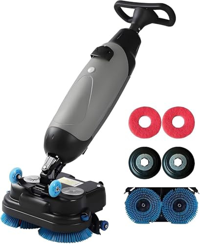Commercial Floor Washer,Walk behind Floor Scrubber,Electric Floor Cleaner,Floor Buffer Polisher Machine,floor scrubber for kitchen,for Schools,Supermarkets,Hotels,Factories, Gray