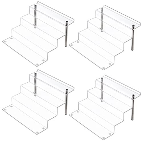 LileZbox Acryl-Display-Riser-Regal für Pops-Figuren, klarer großer 4-Stufen-Display-Ständer zum Präsentieren oder Sammeln, Cupcake-Dessertprodukt, 4er-Pack (30 x 28 x 22 cm)