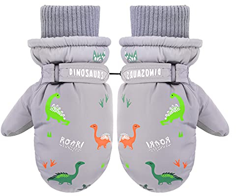 QKURT Gants de Ski pour Enfants, Mitaines de Neige Coupe-Vent d'hiver Gants d'isolation Thermique Filles Garçons Mitaines pour Temps Froid Pendant 2 à 15 Ans Enfants Patinage Luge Snowboard Course
