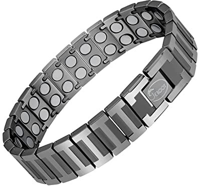 JEROOT 4000 Gauss Titan Magnetarmband,Reines Titan-Power Herren Magnetische Armbänder Verschluss Armband Magnet Herren Magnetarmband Energetix Extra Starker Magnet