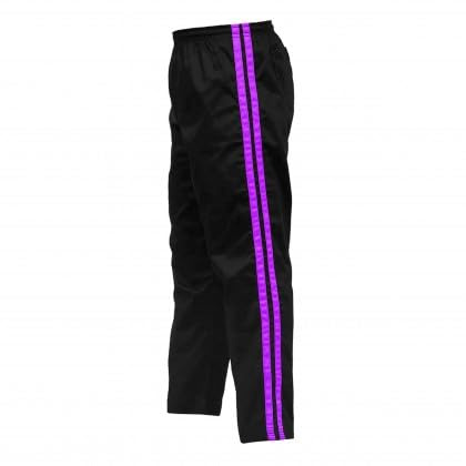 UFG - Martial Arts Striped Karate Pants Cotton & Polyester Blended - Kids Adults Unisex (purple, 5)