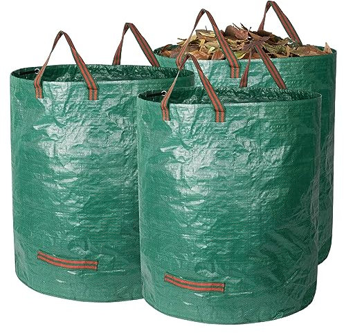 Diealles Shine 3X 272L Gartenabfallsack, Gartensack mit Griffe, Selbststehend, Wasserdicht, Laubsack Haltbar Korrosionsbeständig für Gartenabfälle und Grünschnitt