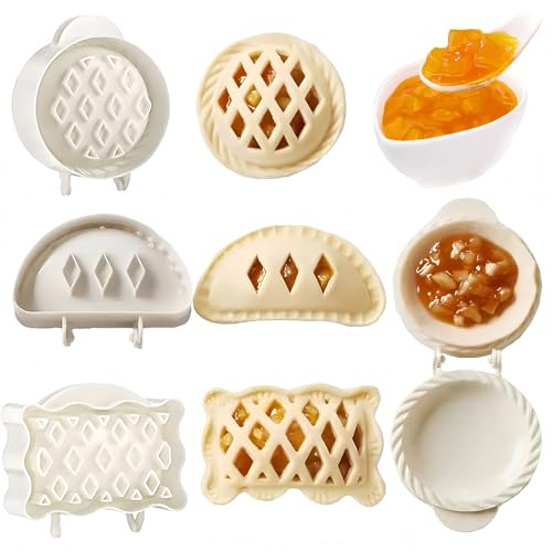 Dough Presser Pocket,Mini Pie Molds,One-Handed Cookie Maker, 3 Shape Christmas Handmade Pie Molds.(Round Pie Mold)