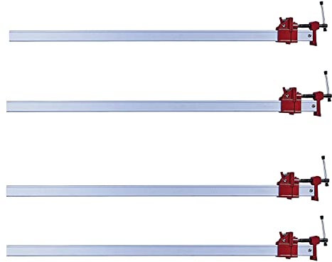 TW Wholesale 36'' Aluminium Quick Release Sash Clamp 36 Inch Lightweight Bar Clamp Heavy Duty 4 Piece Pack Cramp Professional Adjustable Bar Cramps 4pc