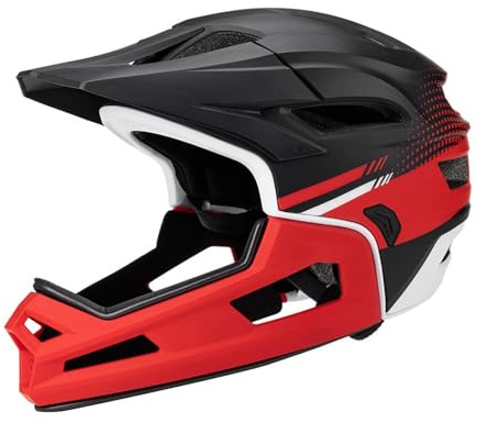 rockible Casco da Bici Integrale con Fodera Rimovibile Cappello Antiurto Attrezzatura da Ciclismo Casco da Ciclismo per Donna Uomo, Rosso Nero