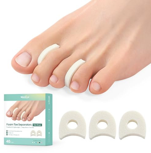 40er-Set Zehenspreizer aus Schaumstoff – Welnove Für Hammerzehen, Hühneraugen & Hallux valgus – Atmungsaktiv & haftend（1/4 Inch）