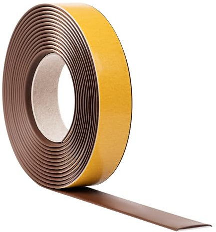 Quest Profilé de transition autocollant 5 m - Barre de transition en PVC - Barre de transition - Barre de recouvrement - Profil de compensation - Marron - 35 mm