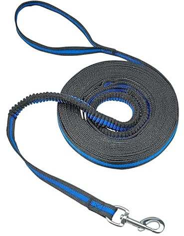 Mi Metty Hundeleine, Bungee Mit 2 Gepolsterten Griffen, Starke Leine für Mittelgroße, Große Hunde (Schwarz-1pack, 20ft/6m)