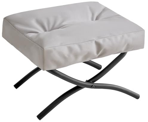 IBUYKE 11.8” H Folding Footrest Stool, Rectangle Small Foot Stool Accent Ottoman for Lazy Chair, Modern Portable Ottoman Foot Rest for Living Room Bedroom Couch, Grey WBD020G