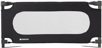 Deryan Barrière de lit - 120 cm - Pliable - Portable - Protection anti-chute - Noir