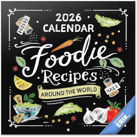 Grupo Erik: Calendario 2026 da Muro Ricette Fantastiche | Calendario Mensile 2026-30x30cm, Planner 2026 - Mensile da Parete