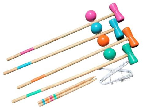 AMSLSIU Juego de Croquet Vintage para Adultos, Interesante Juego Interactivo de Deportes al Aire Libre, Juguetes interactivos con Bolsa Almacenamiento