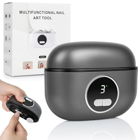 4-in-1 Electric Nail Clipper with LED Light & Nail File, Automatic 3 Speeds LCD Digital Display, Nail Clip Storage, USB Rechargeable Safety Fingernail Trimmer for Baby, Kids, Seniors (Black)